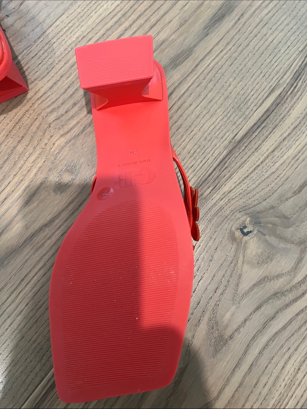 Gianni Bini Orange Floral Square-Toe Slide Sandals - Picture 3 of 4